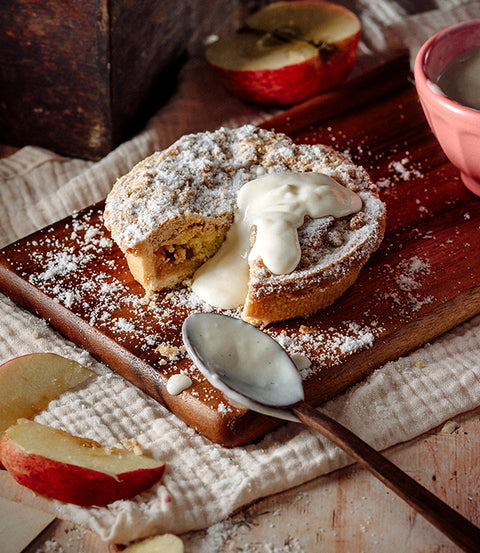 Hand filled with amazing fillings, topped with hand made welsh butter crumble