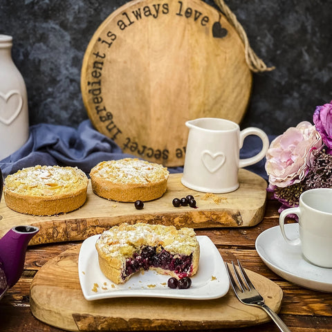 Blackcurrant & Flaked Almond Crumble Tart