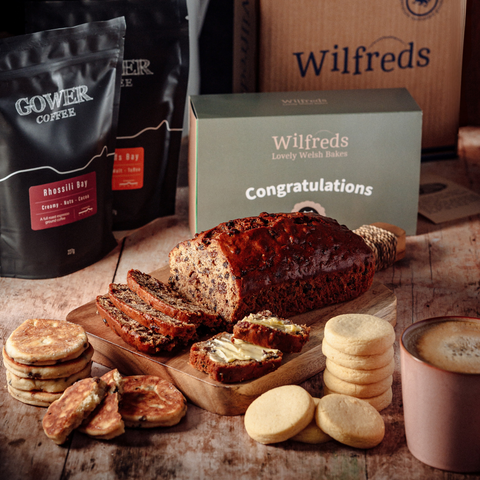 Welsh Coffee Gift Set – Luxury Hamper with Gower Coffee, Bara Brith Loaf, Welsh Cakes & Shortbread