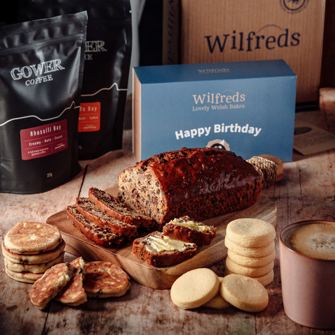 Welsh Coffee Gift Set – Luxury Hamper with Gower Coffee, Bara Brith Loaf, Welsh Cakes & Shortbread