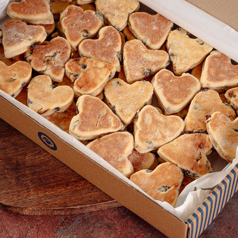 Heart Shaped Welsh Cakes Catering Box (50 Pack)