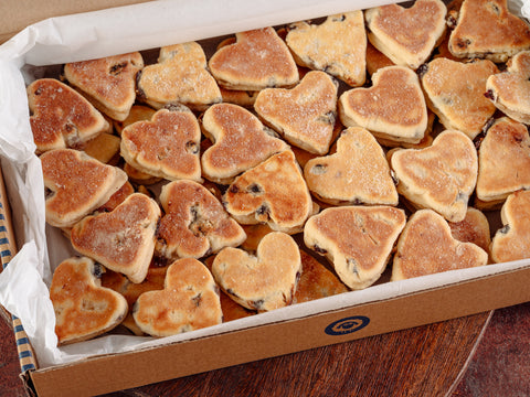 Heart Shaped Welsh Cakes Catering Box (50 Pack)