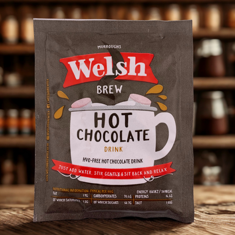 Chocolate Hamper Gift Box – 12 Belgian Chocolate Brownies & 5 Welsh Hot Chocolate Sachets