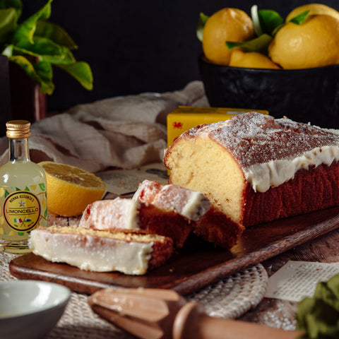 Luxury Lemon Drizzle Cake with Welsh limoncello and lemon glaze