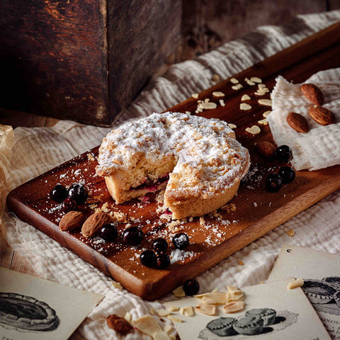 Blackcurrant & Flaked Almond Crumble Tart